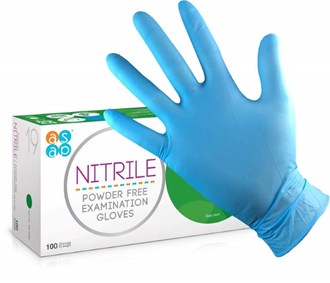 ASAP Examination Gloves Nitrile Regular PF Blue - Medium 
