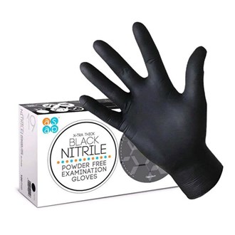 ASAP Examination Gloves Nitrile Xtra Thick PF Black - Medium 1000