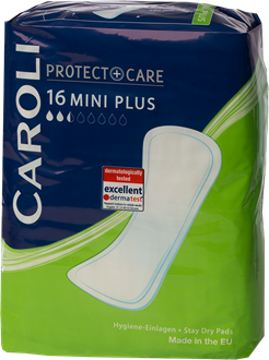 Caroli Incontinence Pads - Mini Plus (pack of 16)(10 packs/case) COPY